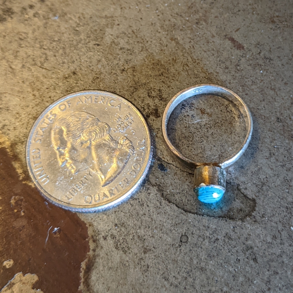 Turquoise sterling silver ring size 4.75
